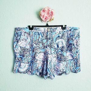 Lilly Pulitzer Lapis Lazuli Horseshoe Bay Scalloped Shorts